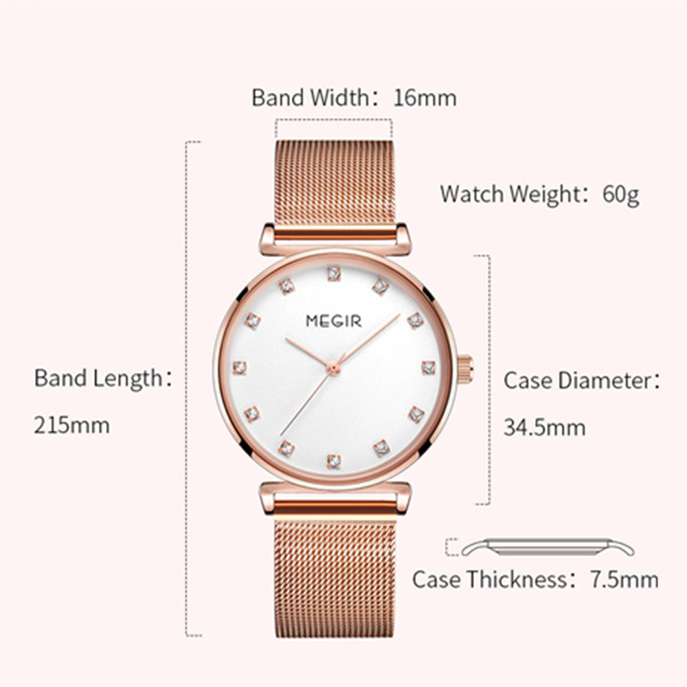 Women's Rose Mesh Dress Watch | Valthera Watches